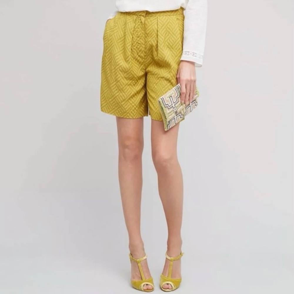 Anthropologie Seen Worn Kept Pleated Chevron Shorts